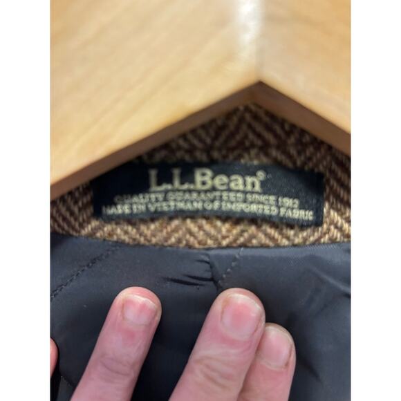 L. L. Bean sports coat jacket 42 R herringbone tweed Shetland Wool Thinsalate - Picture 3 of 10